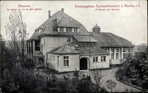 Ak Teichwolframsdorf in Thüringen, Erholungsheim, Ebenezer, Hausansicht
