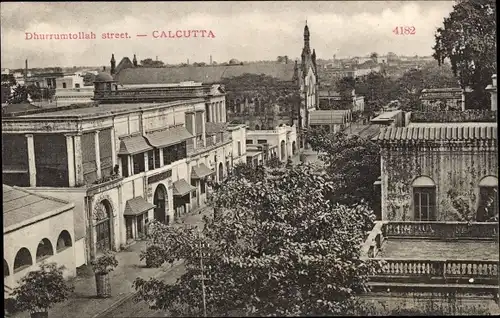 Ak Calcutta Kolkata Kalkutta Indien, Dhurrumtollah street