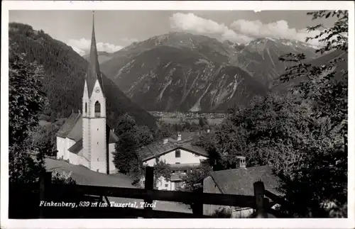 Ak Finkenberg in Tirol, Blick auf den Ort, Tuxertal, Kirche