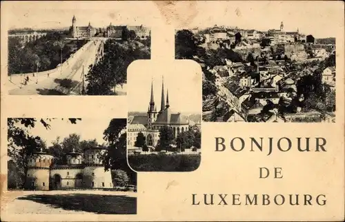 Ak Luxemburg Luxembourg, Gesamtansicht, Cathedrale