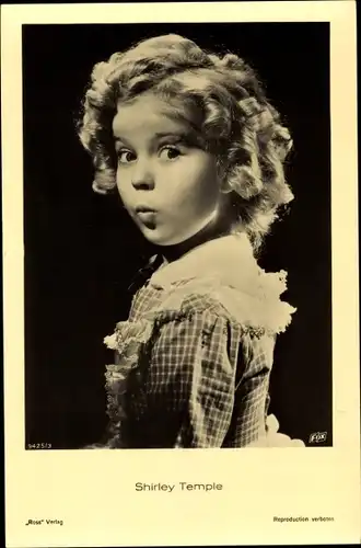 Ak Schauspielerin Shirley Temple, Portrait überrascht