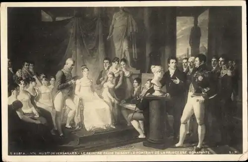 Künstler Ak Le Peintre David faisant le Portrait de la Princesse Bonaparte