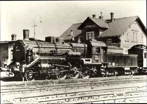 Ak Dampflokomotive 38 251, Bahnhof Wilkau Haßlau in Sachsen