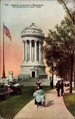 Ak New York City USA, Soldiers and Sailors Monument
