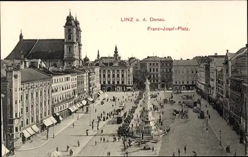 Ak Linz an der Donau Oberösterreich, Franz Josef-Platz
