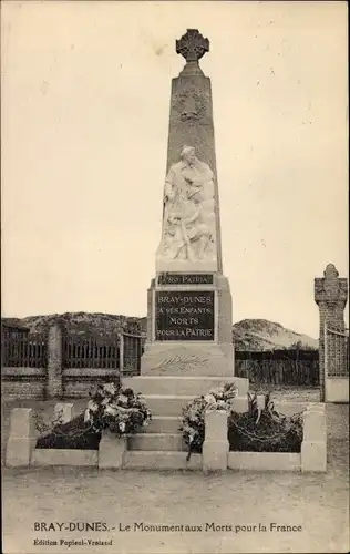 Ak Bray Dunes Nord, Le Monument aux Morts pour la France