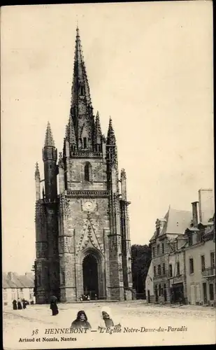 Ak Hennebont Morbihan, L'Eglise Notre Dame du Paradis