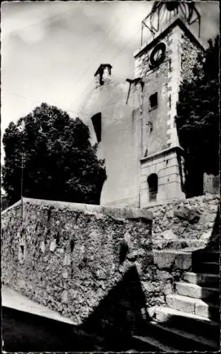 Ak Coursegoules Alpes-Maritimes, L'Horloge et la Chapelle