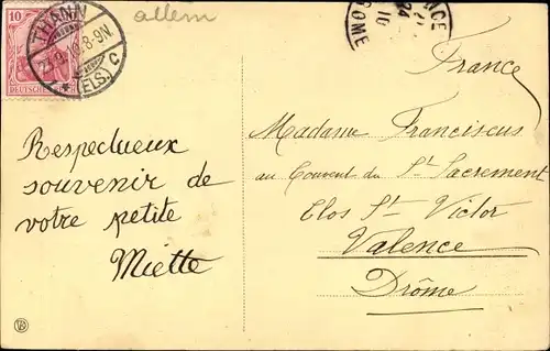 Ak Reiningue Reiningen Elsass Haut Rhin, Abtei-Kirche Oelenberg