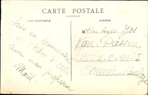 Ak Lescure Tarn, La Tour vue dans la Rue