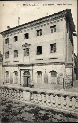 Ak Montauban Tarn et Garonne, Temple Protestant