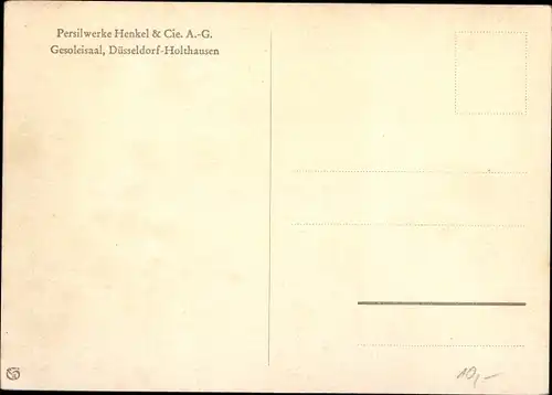 Ak Holthausen Düsseldorf Nordrhein Westfalen, Persilwerke Henkel, Gesoleisaal, Innenansicht
