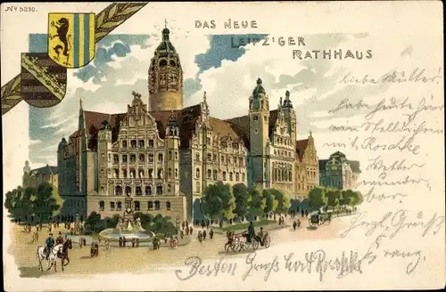 Wappen Litho Leipzig in Sachsen, Das neue Leipziger Rathaus