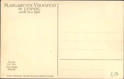 Künstler Ak Greiner, O., Leipzig in Sachsen, Margareten Volksfest am 18. Mai 1912