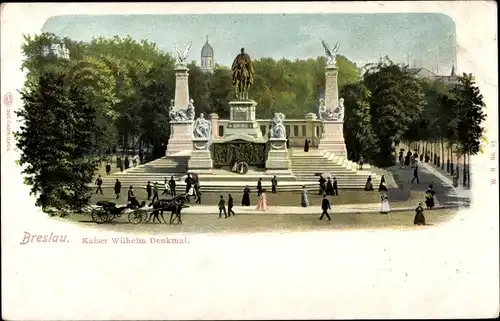Litho Wrocław Breslau Schlesien, Kaiser Wilhelm Denkmal