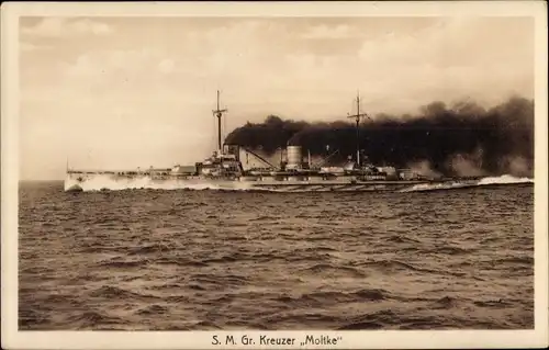 Ak Deutsches Kriegsschiff, SMS Moltke, Großer Kreuzer, Kaiserliche Marine