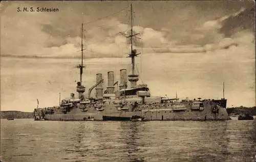 Ak Deutsches Kriegsschiff SMS Schlesien, Kaiserliche Marine