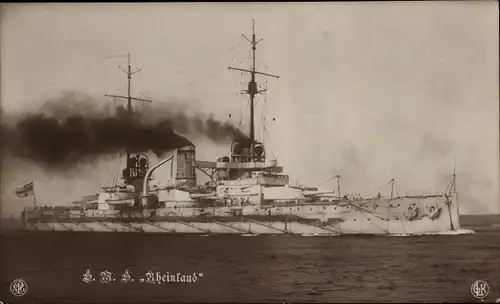 Ak Deutsches Kriegsschiff, SMS Rheinland, Kaiserliche Marine