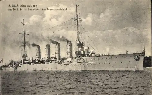 Ak Deutsches Kriegsschiff, SMS Magdeburg, Kaiserliche Marine