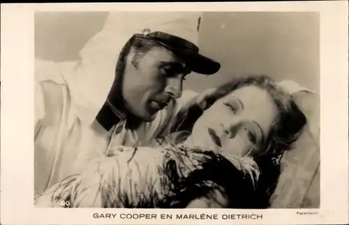 Ak Schauspielerin Marlene Dietrich, Gary Cooper, Legionär, Paramount