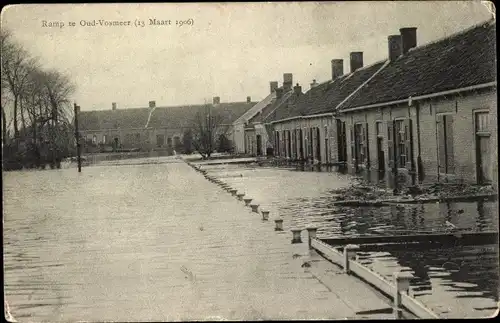 Ak Oud Vossemeer Zeeland Niederlande, Ramp 13 Maart 1906