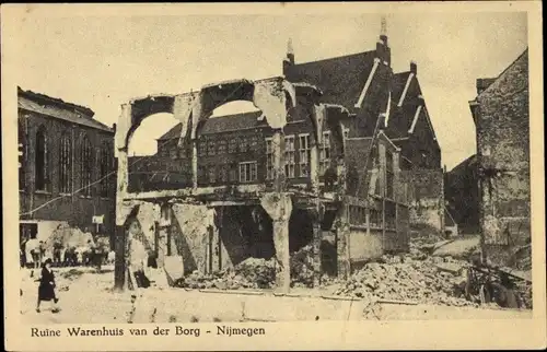 Ak Nijmegen Gelderland, Ruine Warenhuis van der Borg