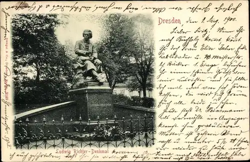 Ak Dresden Altstadt, Ludwig-Richter-Denkmal