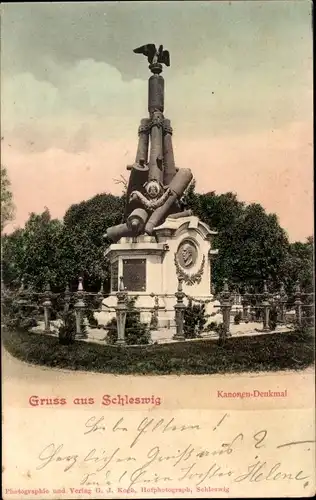Ak Schleswig, Kanonendenkmal
