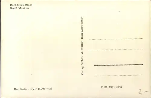 Ak Karl Marx Stadt Chemnitz in Sachsen, Hotel Moskau, Auto