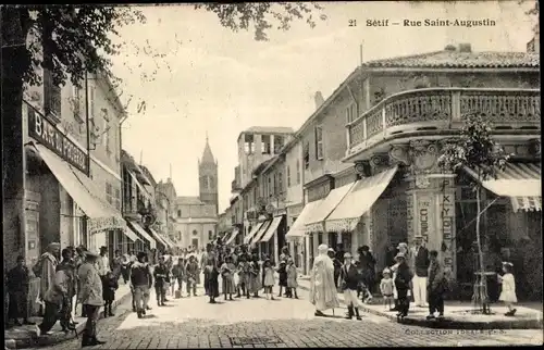 Ak Setif Algerien, Rue Saint Augustin