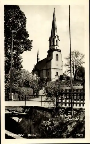 Ak Burgstädt, Kirche, Außenansicht