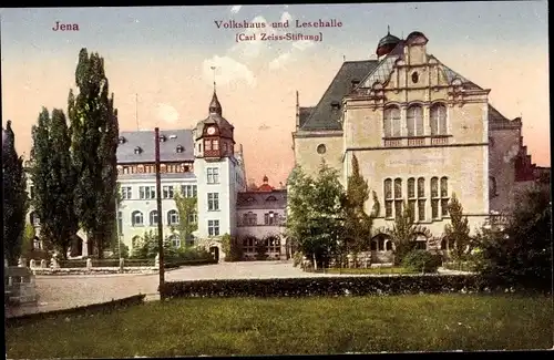 Ak Jena in Thüringen, Volkshaus, Lesehalle, Carl Zeiss Stiftung