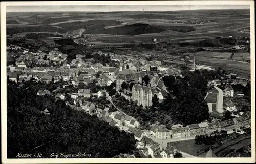 Ak Nossen in Sachsen, Fliegeraufnahme, Panorama