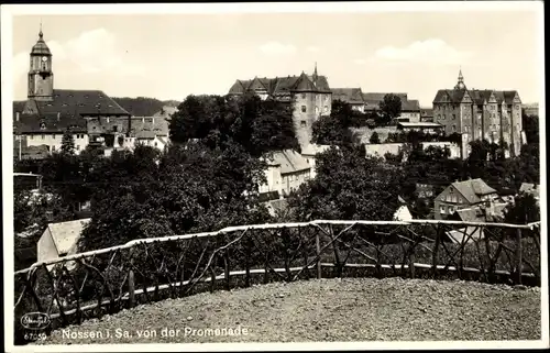 Ak Nossen in Sachsen, Blick von der Promenade auf die Stadt