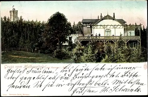 Ak Kamenz in Sachsen, Gartenpartie am Hutberg Hotel