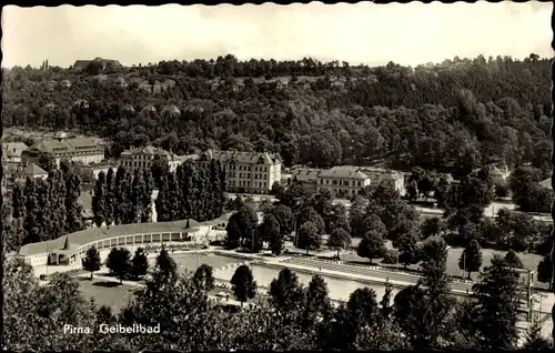 Ak Pirna an der Elbe, Geibeltbad, Luftbild