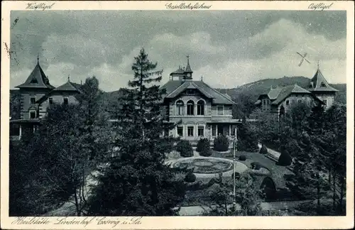 Ak Coswig in Sachsen, Heilstätte Lindenhof, Gesellschaftshaus, Ostflügel, Westflügel
