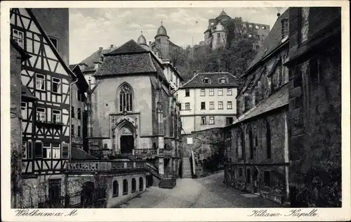 Ak Wertheim am Main, Kilianskapelle, Fachwerkhaus