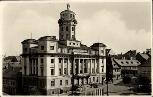 Ak Zeulenroda in Thüringen, Karl Marx Platz mit Rathaus