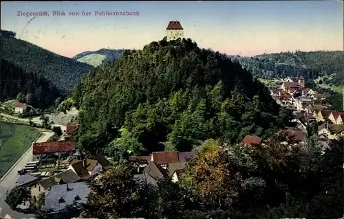 Ak Ziegenrück Thüringen, Blick von der Pohlmannsbank