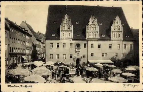 Ak Meißen Sachsen, Rathaus, Markt
