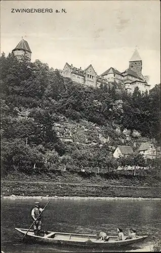 Ak Zwingenberg am Neckar Baden, Teilansicht