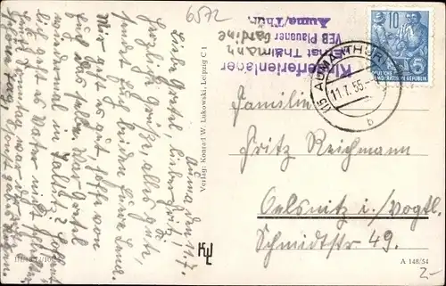 Ak Auma in Thüringen, Partie am Pfarrteich