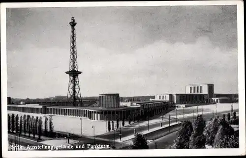 Ak Berlin Charlottenburg Westend, Ausstellungsgelände und Funkturm