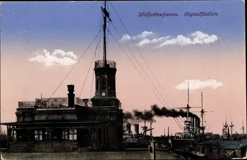 Ak Wilhelmshaven, Blick auf Signalstation