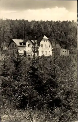 Ak Burkhardtsdorf im Erzgebirge Sachsen, Blick auf die Besenschänke, Wald