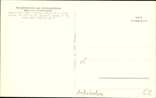 Ak Weyarn Oberbayern, Mangfallbrücke der Reichsautobahn