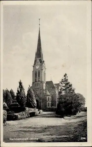Ak Hartmannsdorf in Sachsen, Kirche