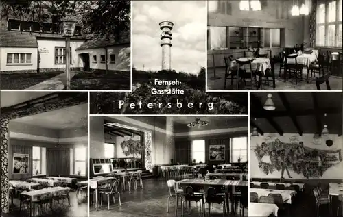 Ak Petersberg, HOG Fernsehgaststätte, Fernsehturm, Innenansicht