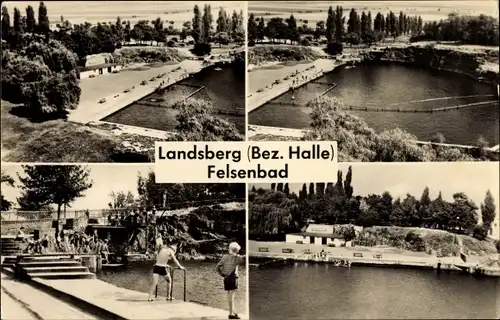 Ak Landsberg Saalekreis Sachsen Anhalt, Felsenbad